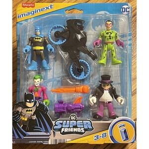 Imaginext Super Friends Batman & Villains: BATMAN/RIDDLER/JOKER/PENGUIN Figures